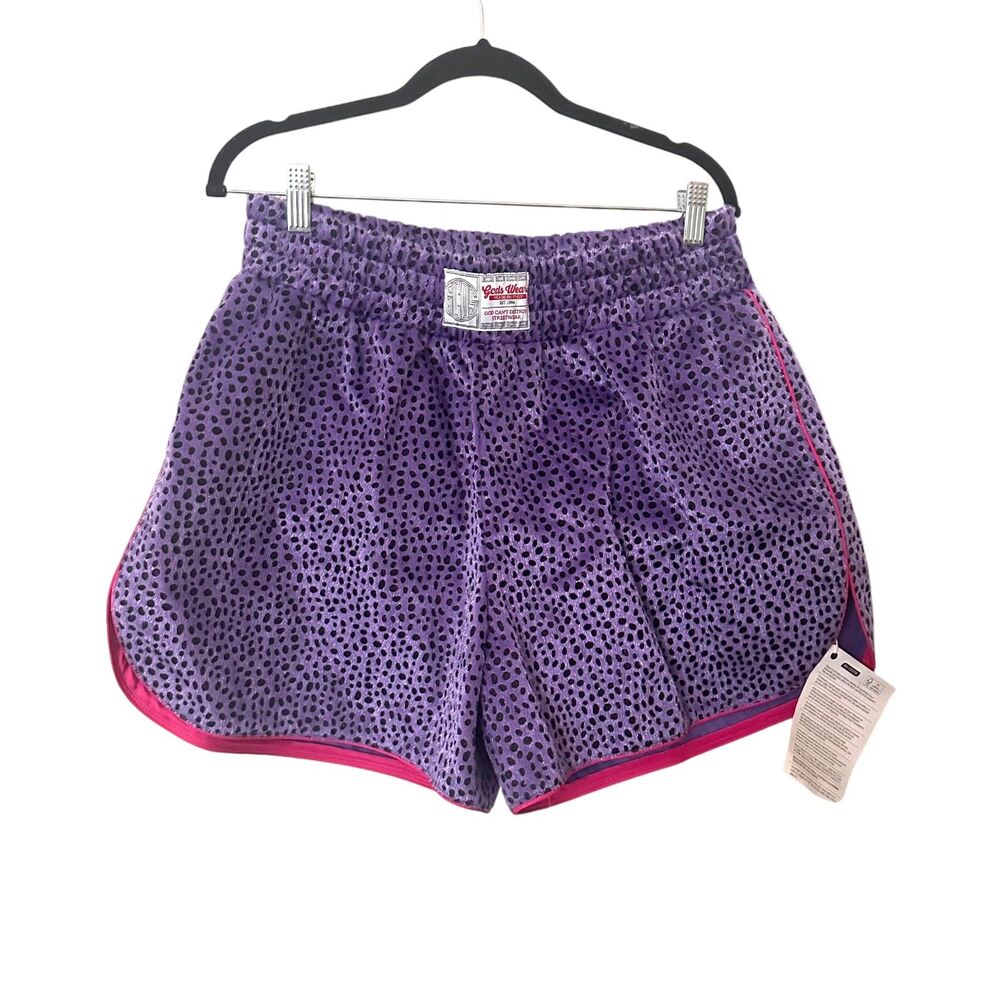 GCDS Animal Print‎ Boxing Shorts Purple NWT Sz XL